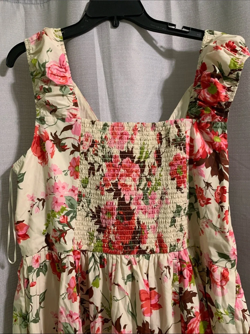 Abercrombie & Fitch Cream Dress with Pink & Green Floral Accents